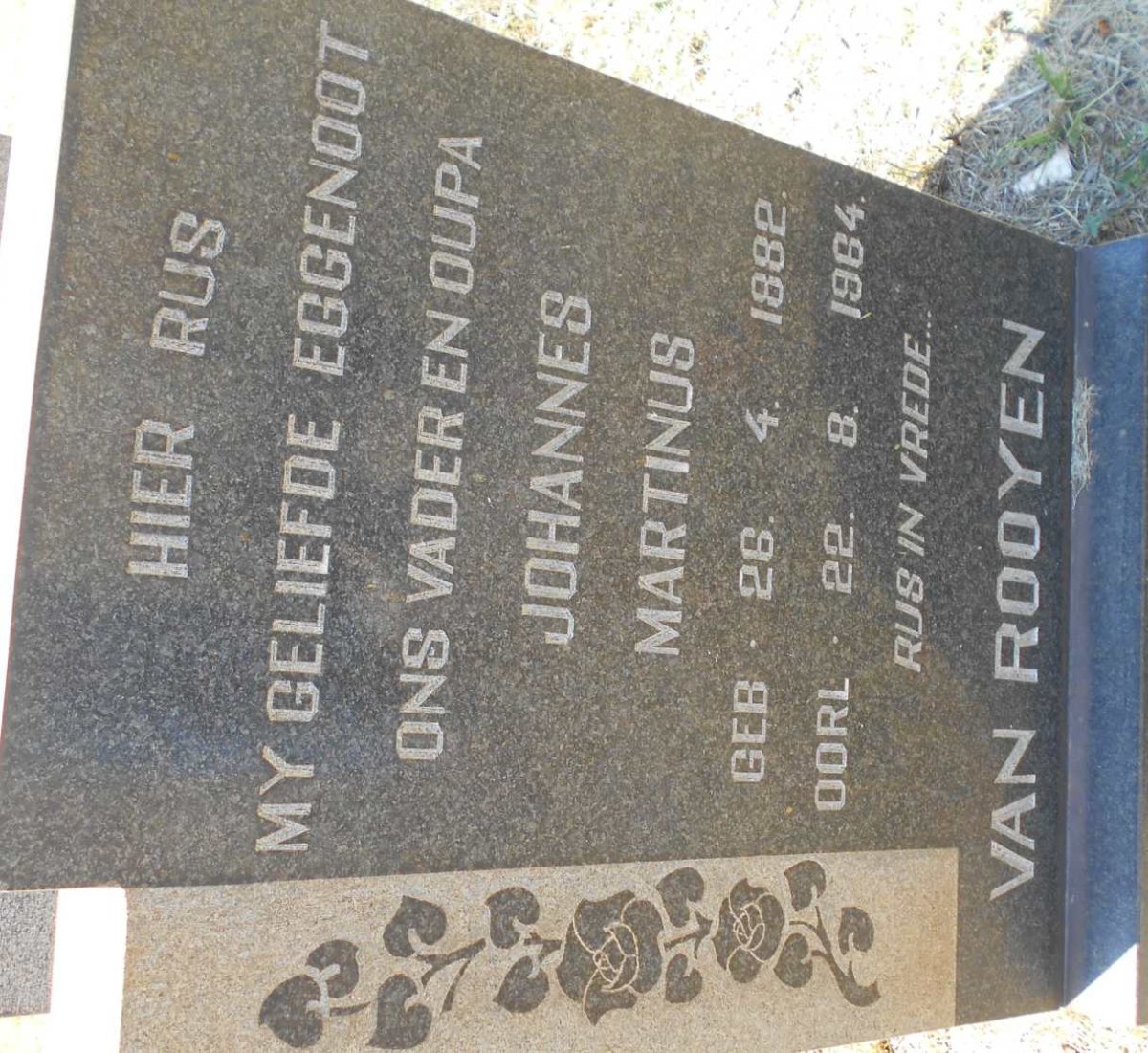 ROOYEN Johannes Martinus, van 1882-1964