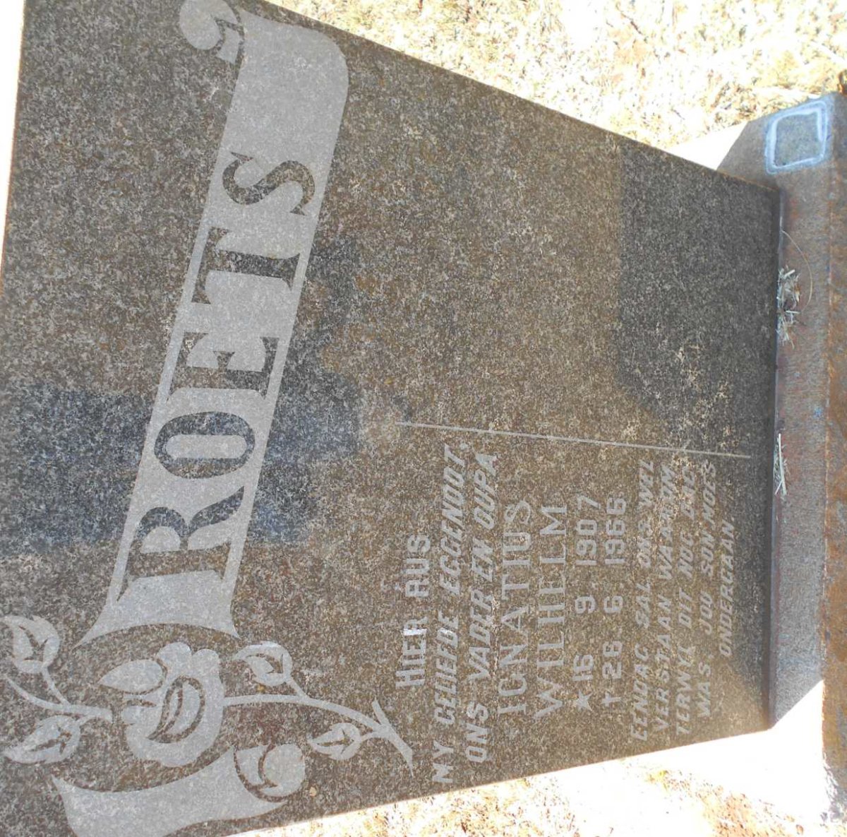 ROETS Ignatius Wilhelm 1907-1966
