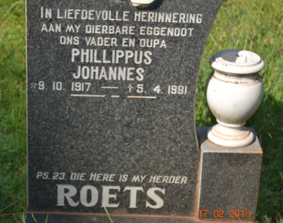 ROETS Phillippus Johannes 1917-1981