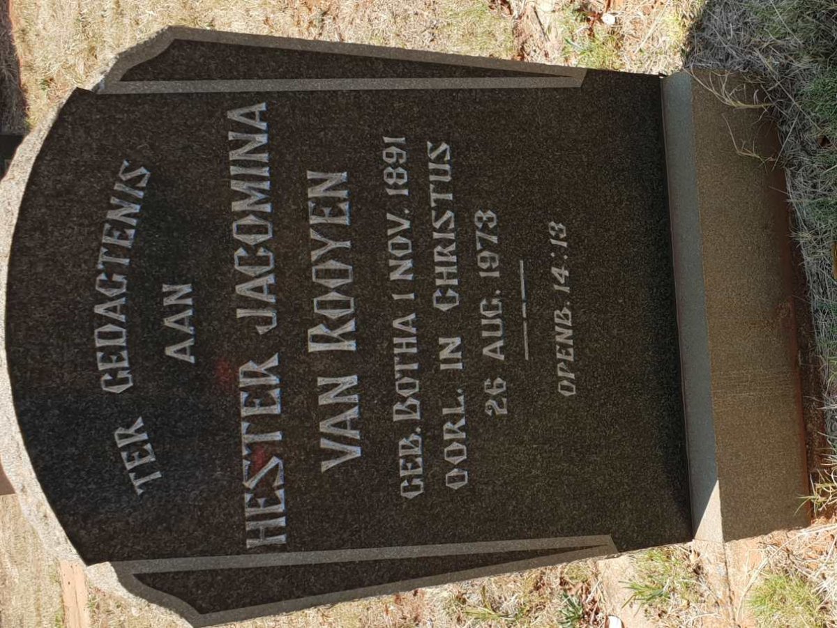 ROOYEN Hester Jacomina, van 1891-1973