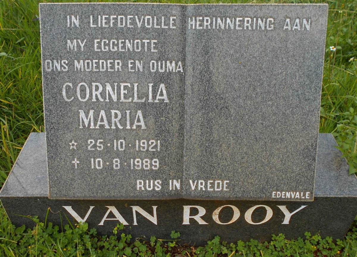 ROOY Cornelia Maria, van 1921-1989