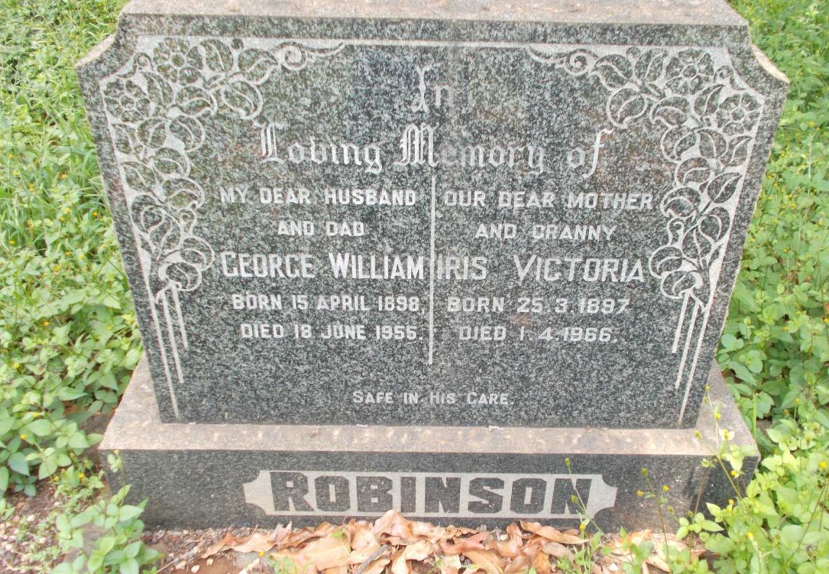 ROBINSON George William 1898-1955 &amp; Iris Victoria 1897-1966