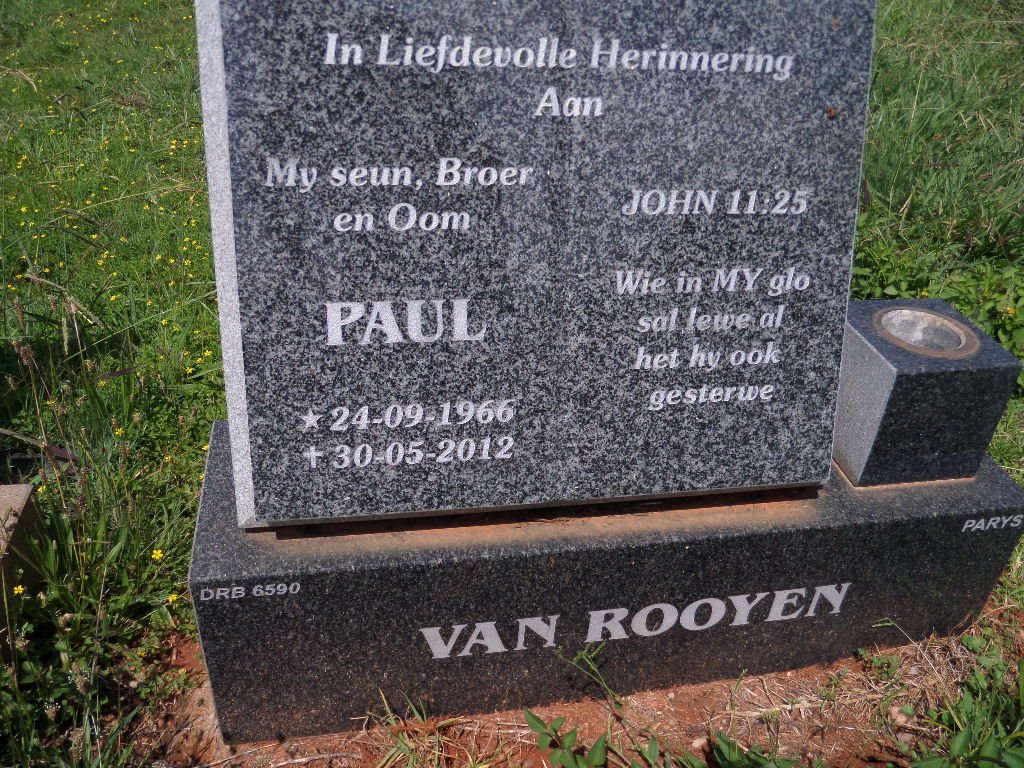 ROOYEN Paul, van 1966-2012