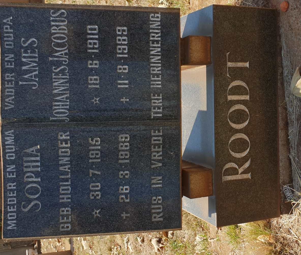 ROODT Johannes Jacobus 1910-1989 &amp; Sophia HOLLANDER 1915-1969