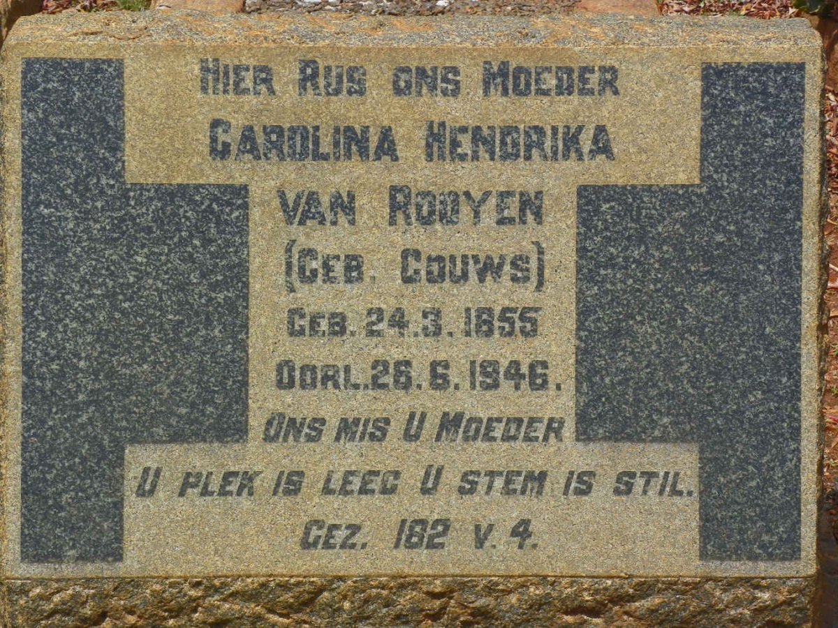 ROOYEN Carolina Hendrika, van nee GOUWS 1855-1946