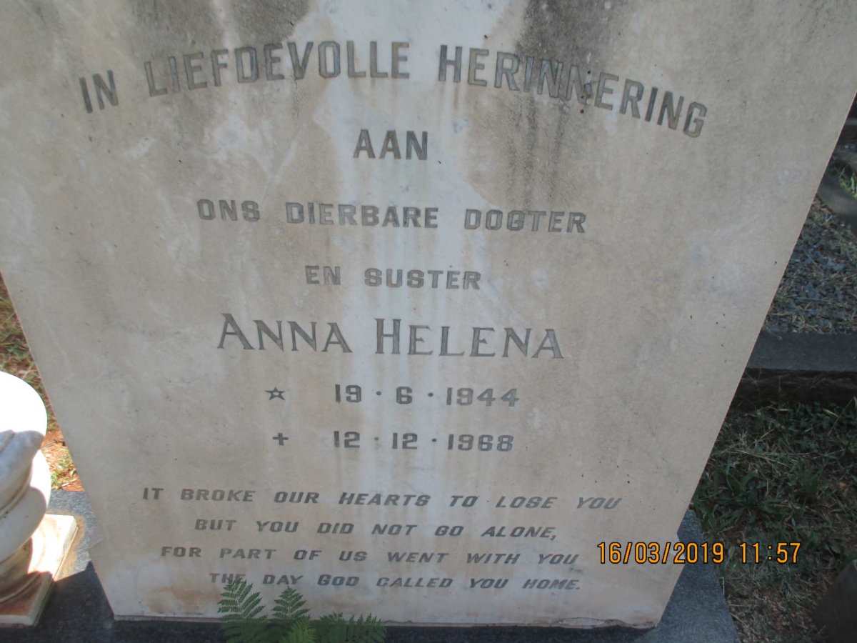 ROODT Michael Engelbrecht 1918-1980 :: ROODT Anna Helena 1944-1968