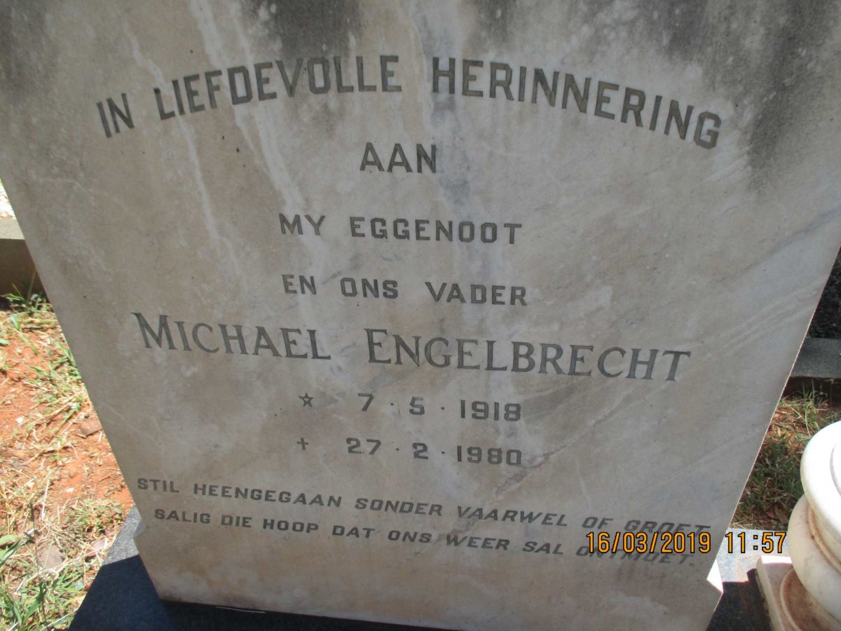 ROODT Michael Engelbrecht 1918-1980 :: ROODT Anna Helena 1944-1968