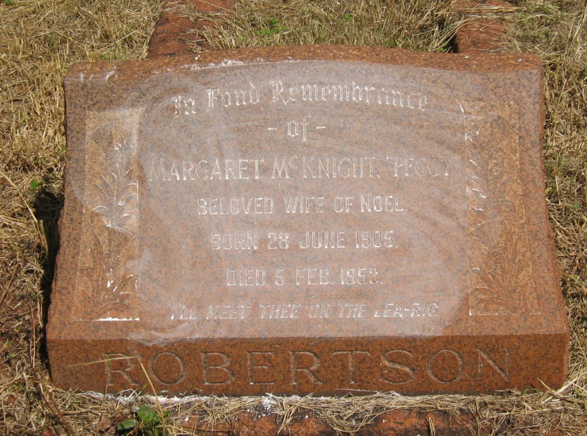ROBERTSON Margaret nee McKNIGHT 1905-1953