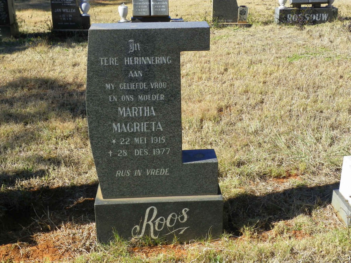 ROOS Martha Magrieta 1915-1977