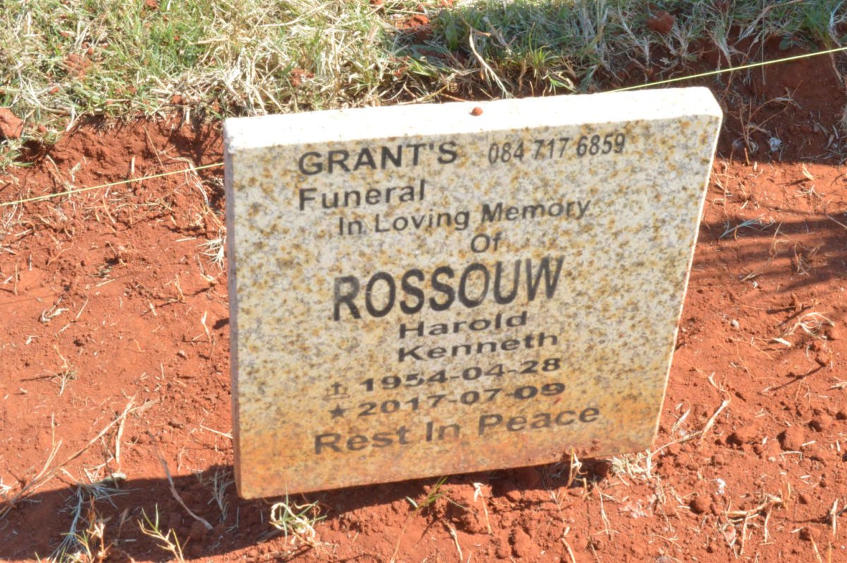 ROSSOUW Harold Kenneth 1954-2017