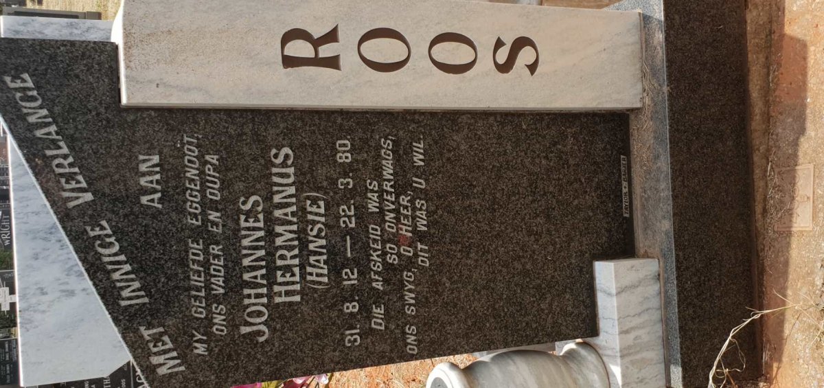 ROOS Johannes Hermanus 1912-1980