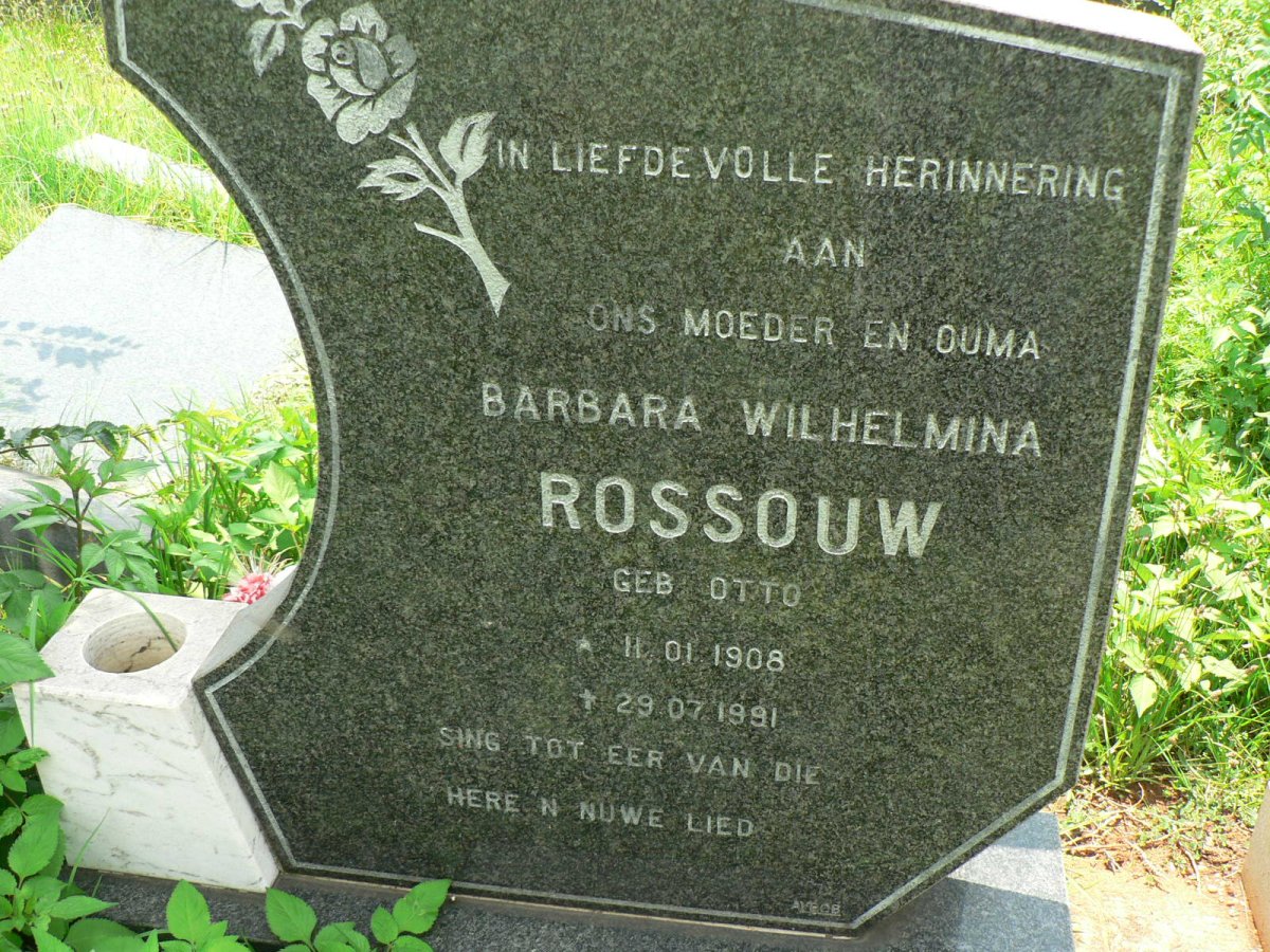 ROSSOUW Barbara Wilhelmina nee OTTO 1908-1991