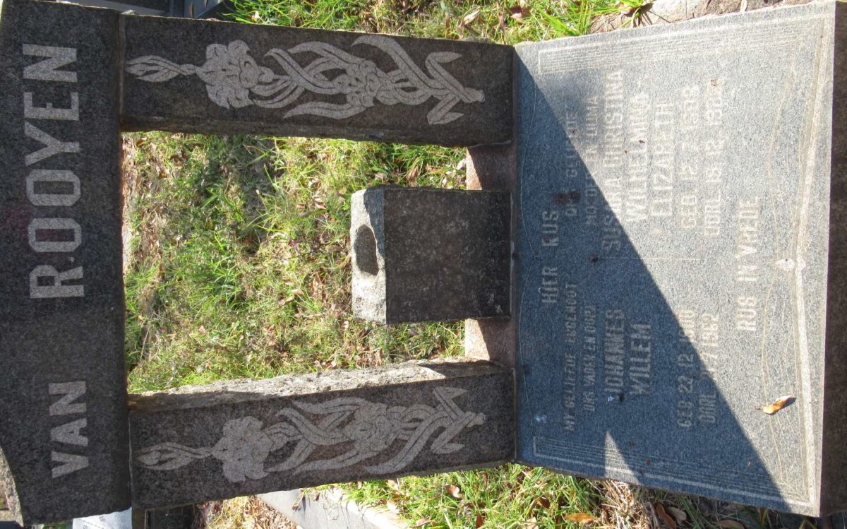ROOYEN Johannes Willem, van 1900-1962 &amp; Susara Christina Wilhelmina Elizabeth 1903-198?