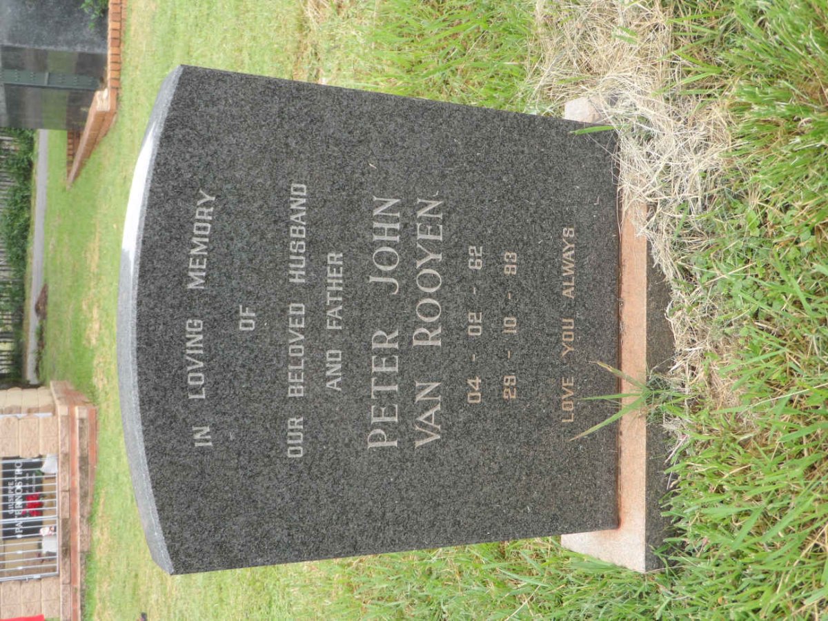 ROOYEN Peter John, van 1962-1993