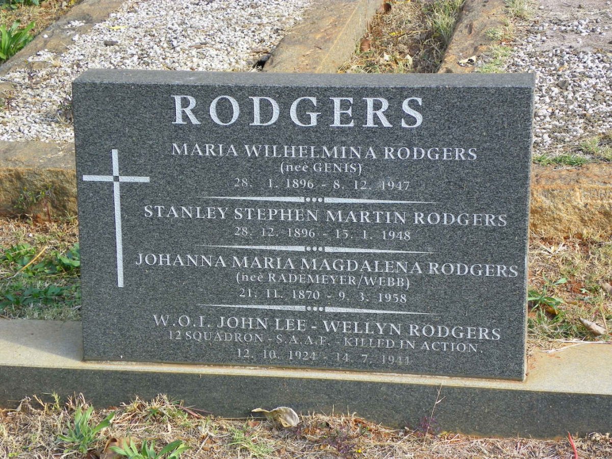 RODGERS Maria Wilhelmina nee GENIS 1896-1947 :: RODGERS Stanley Stephen Martin 1896-1948
