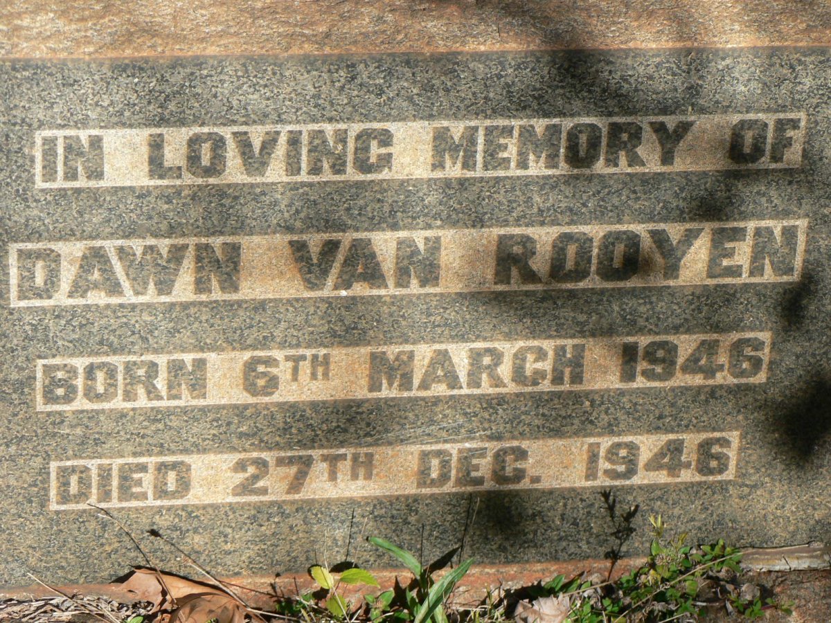 ROOYEN Dawn, van 1946-1946