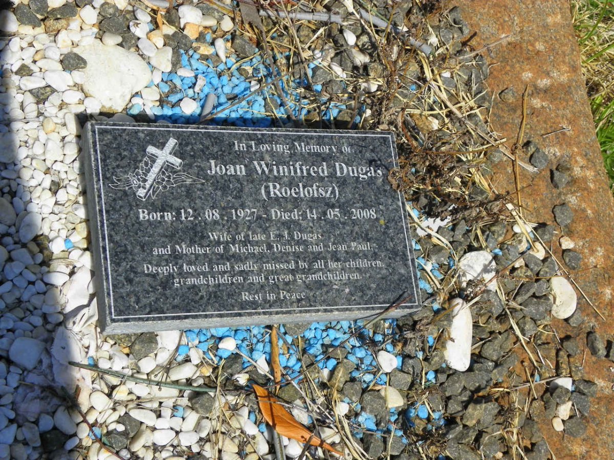 DUGAS Joan Winifred nee ROELOFSZ 1927-2008