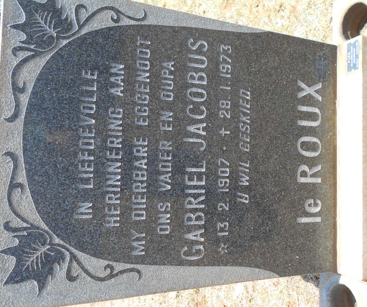 ROUX Gabriel Jacobus, le 1907-1973