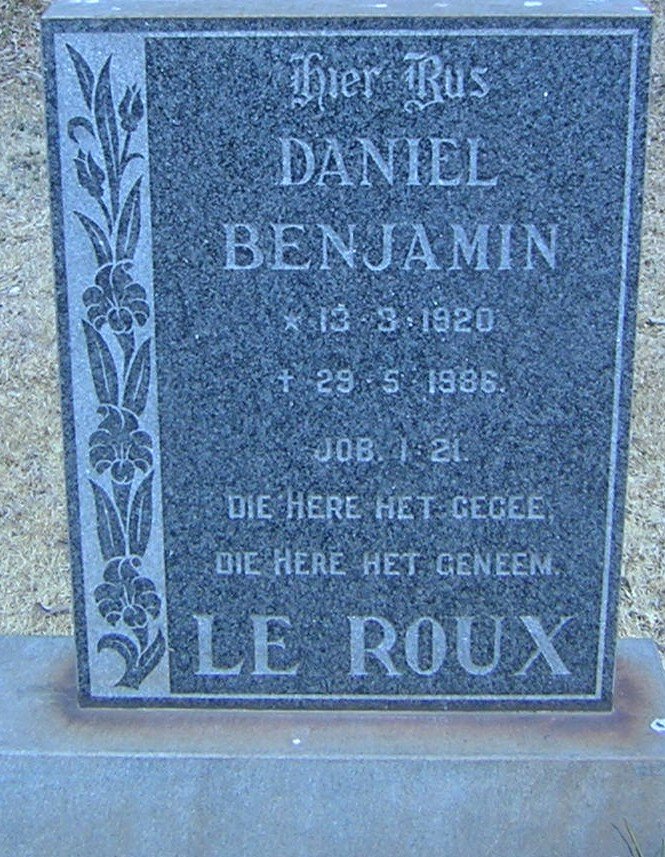 ROUX Daniel Benjamin, le 1920-1986