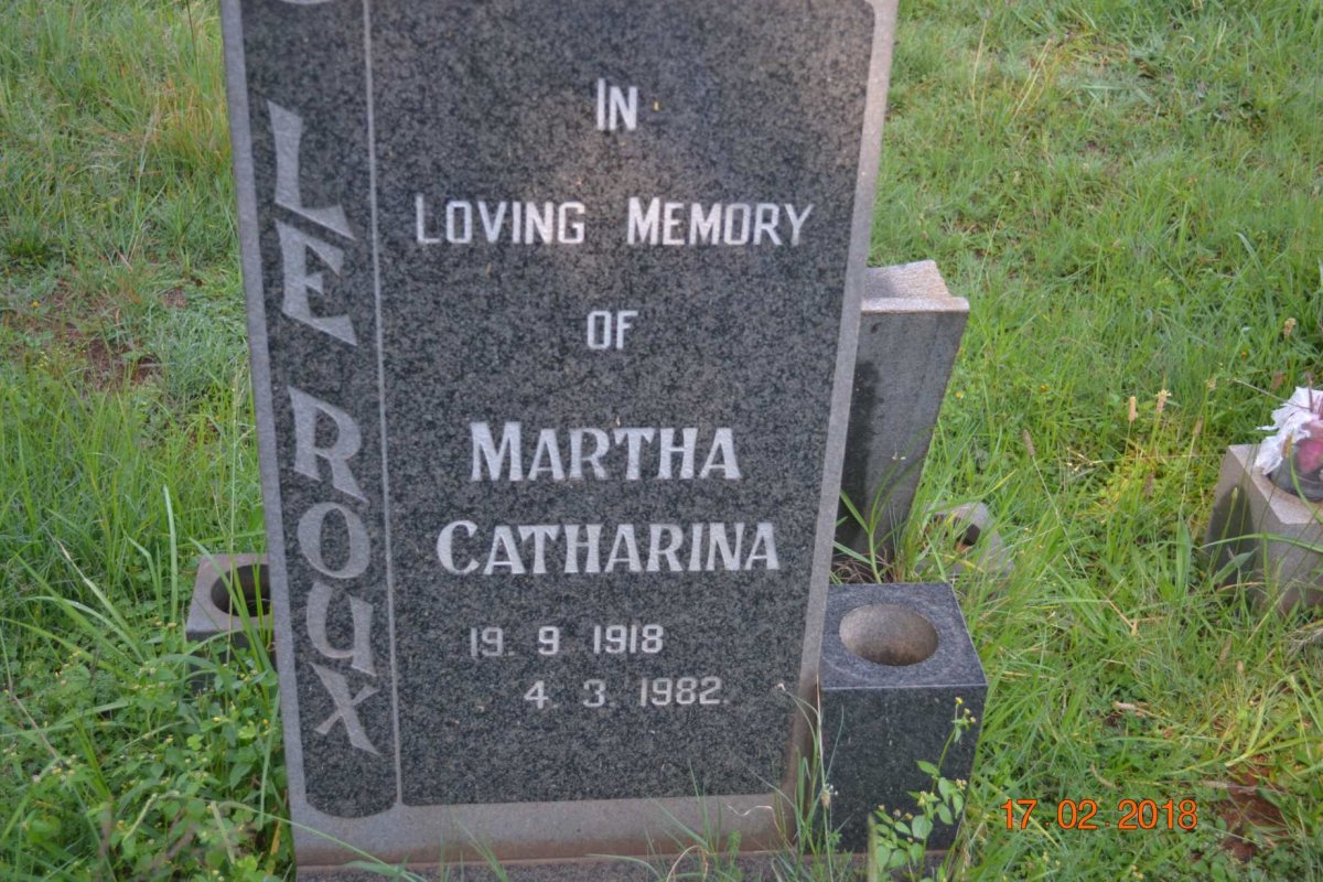 ROUX Martha Catharina, le 1918-1982