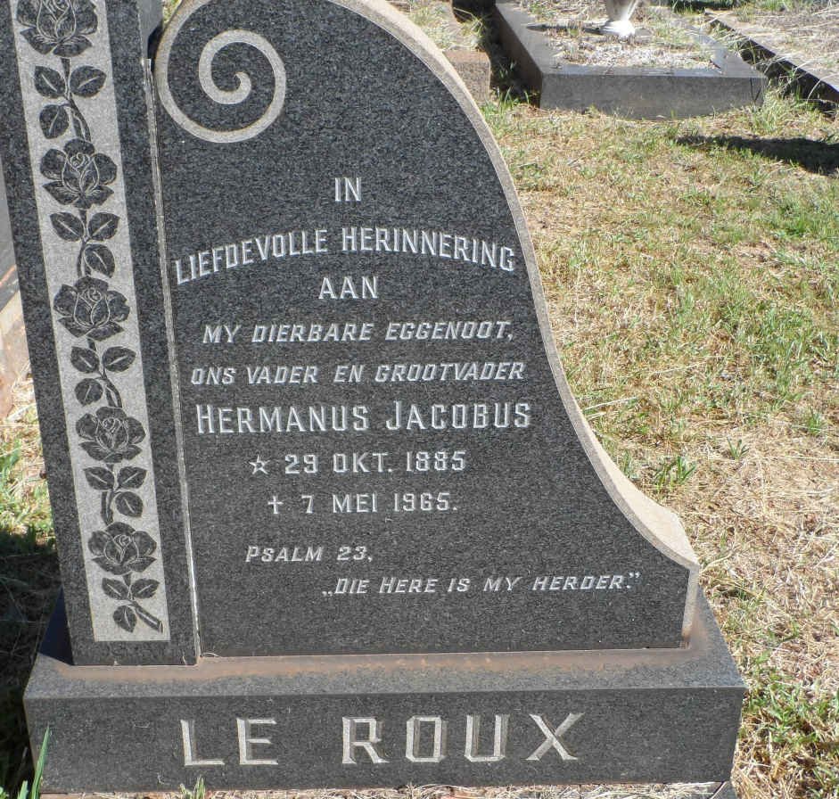 ROUX Hermanus Jacobus, le 1885-1965