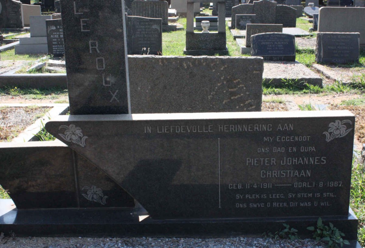 ROUX Pieter Johannes Christiaan, le 1911-1967