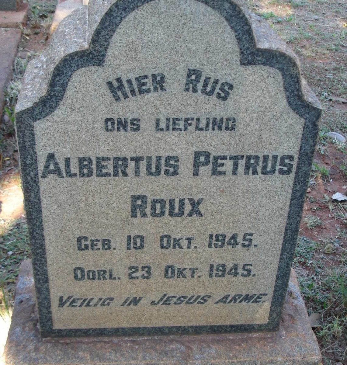 ROUX Albertus Petrus 1945-1945