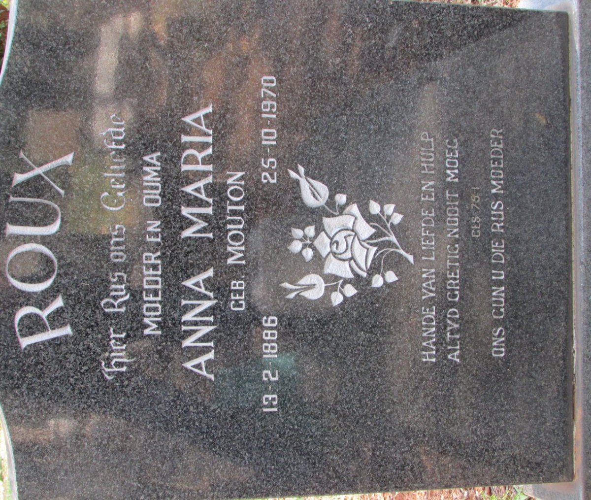 ROUX Anna Maria nee MOUTON 1886-1970
