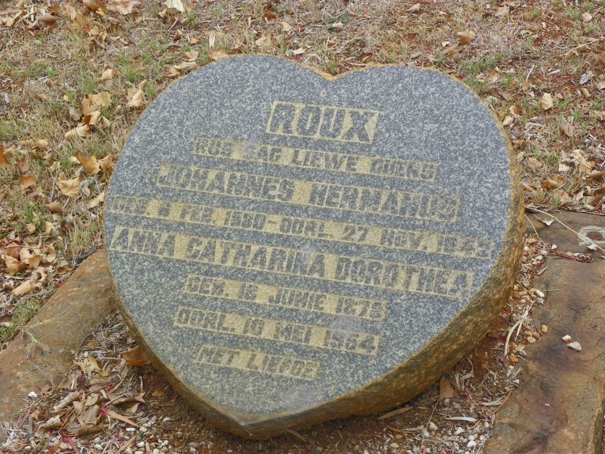 ROUX Johannes Hermanus 1880-1942 &amp; Anna Catharina Dorothea 1878-1954