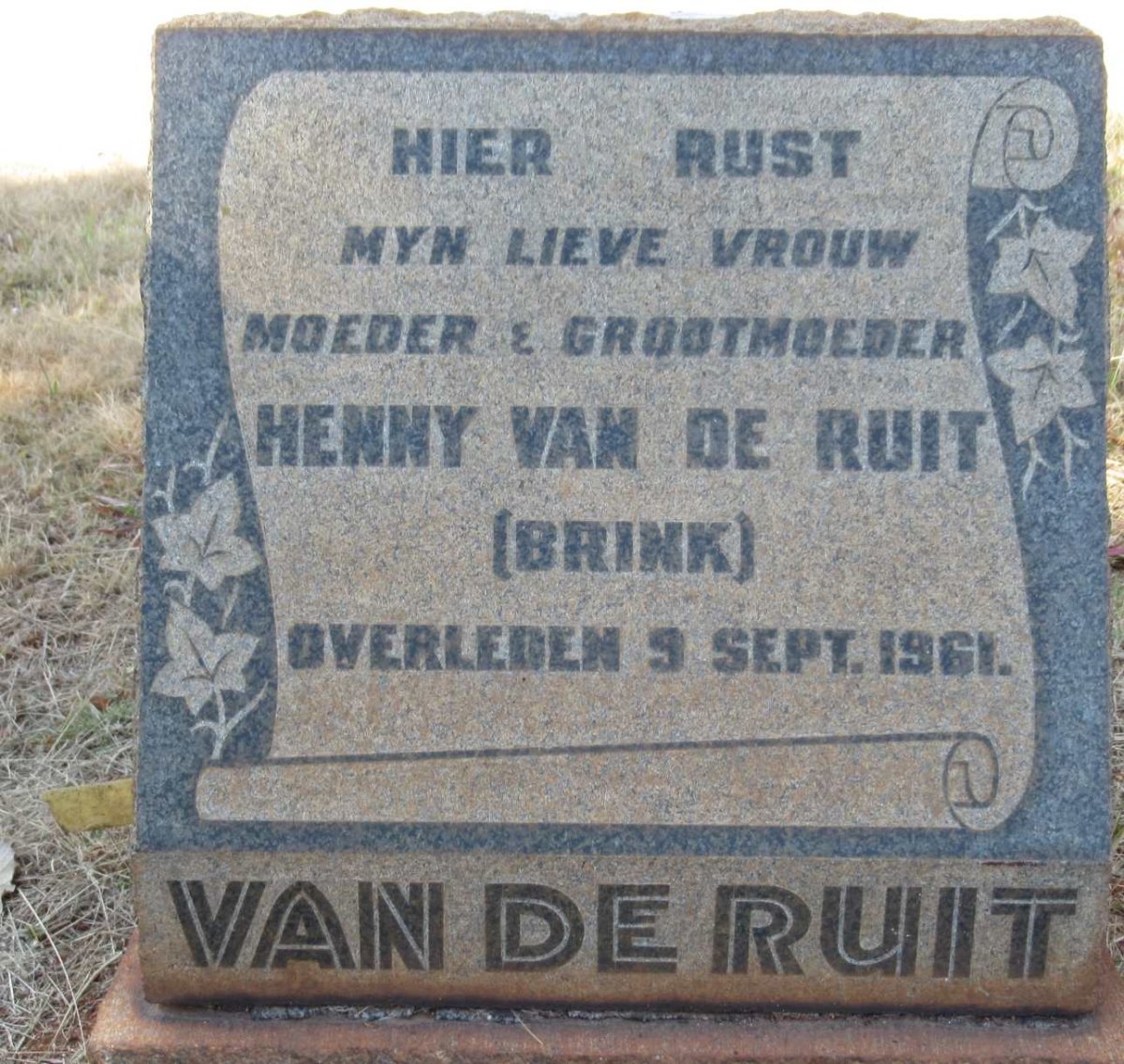 RUIT Henny, van de nee BRINK -1961
