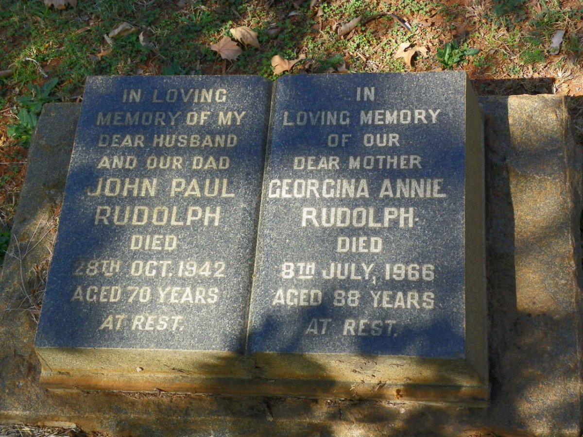 RUDOLPH John Paul -1942 &amp; Georgina Annie -1966