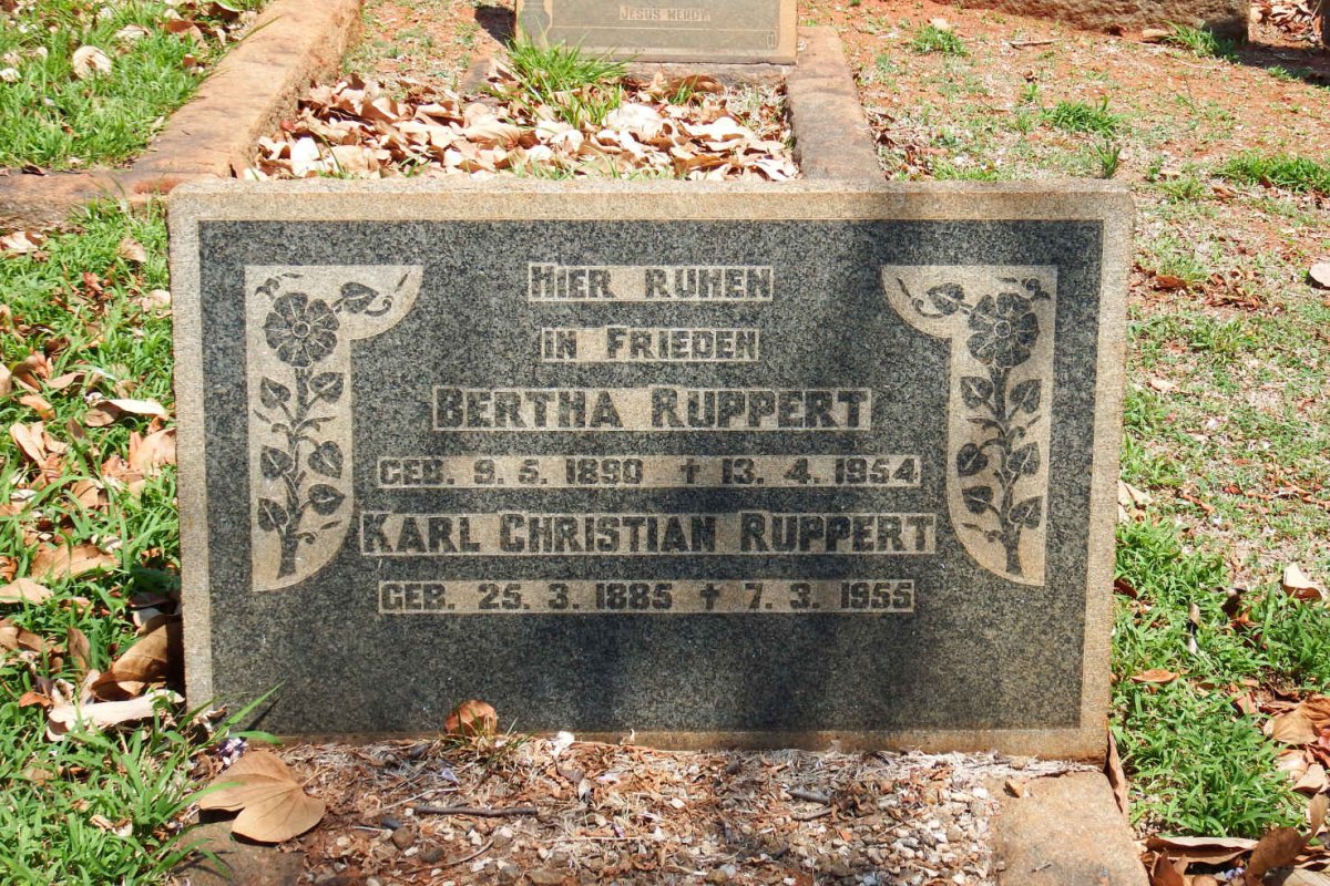 RUPPERT Karl Christian 1885-1955 &amp; Bertha 1890-1954