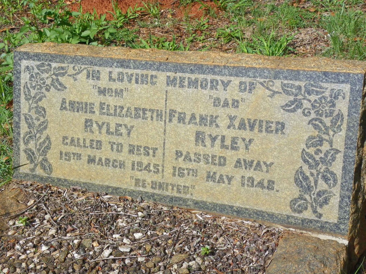 RYLEY Frank Xavier -1948 &amp; Annie Elizabeth -1945