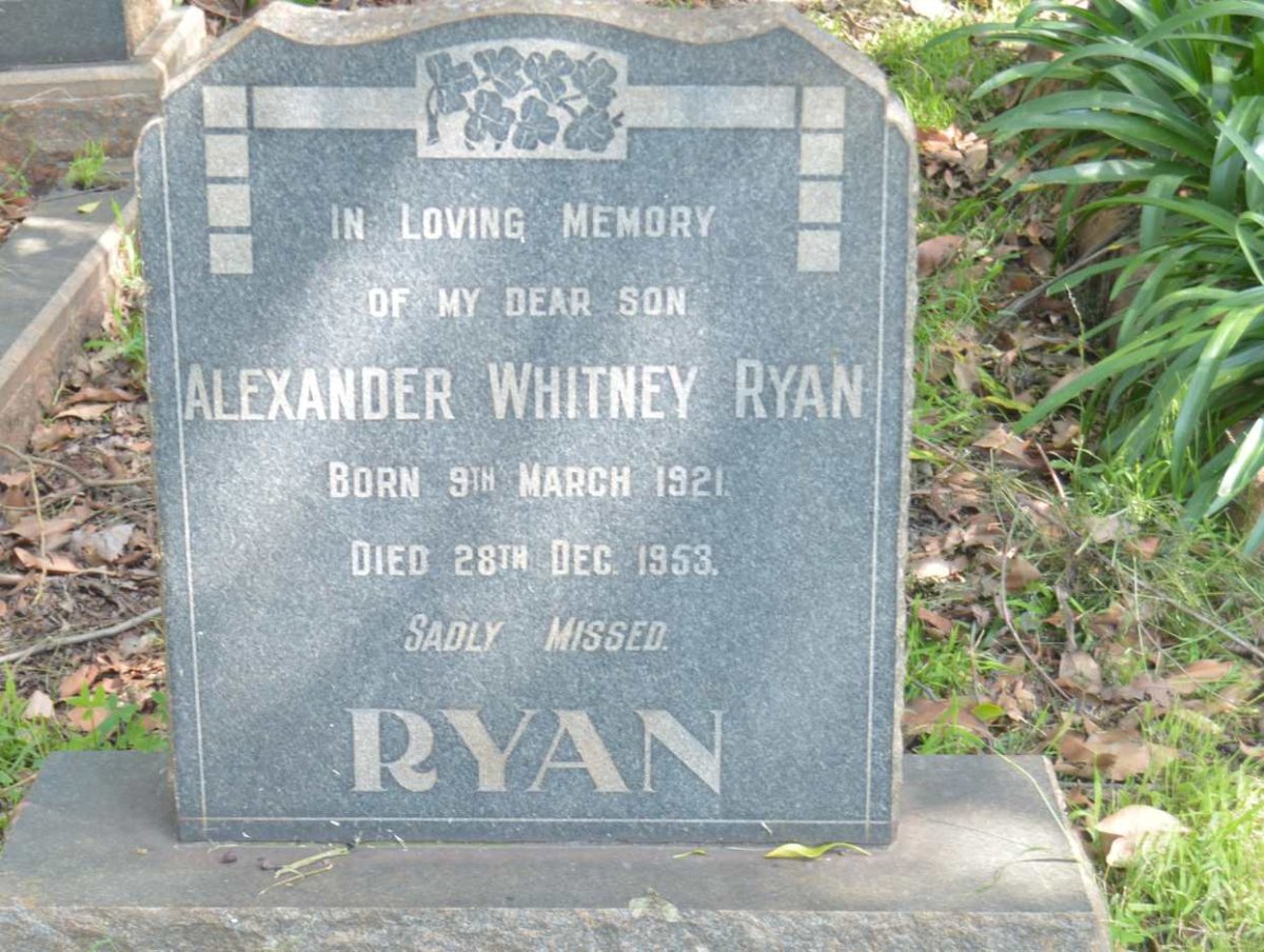 RYAN Alexander Whitney 1921-1953