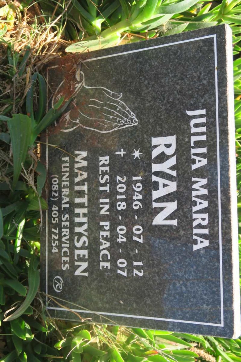 RYAN Julia Maria 1946-2018