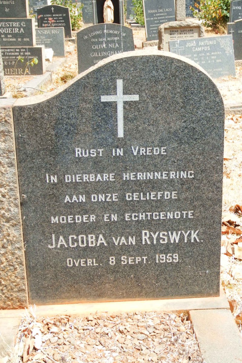 RYSWYK Jacoba, van -1959