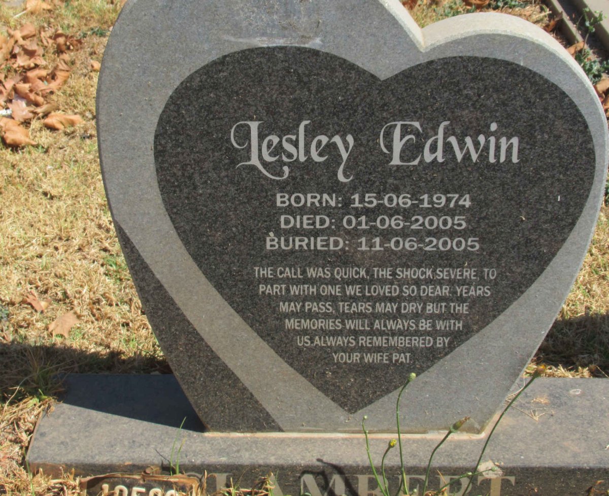 SLAMBERT Lesley Edwin 1974-2005