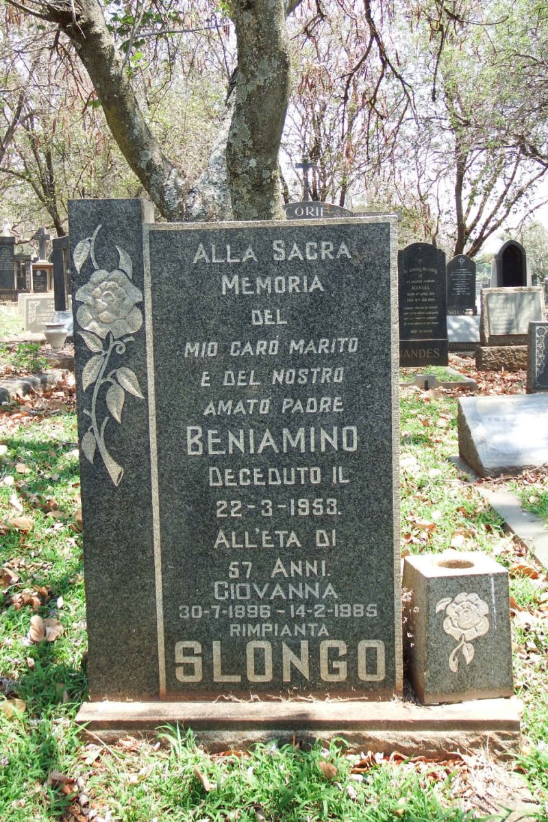 SLONGO Beniamino -1953 &amp; Giovanna 1896-1985