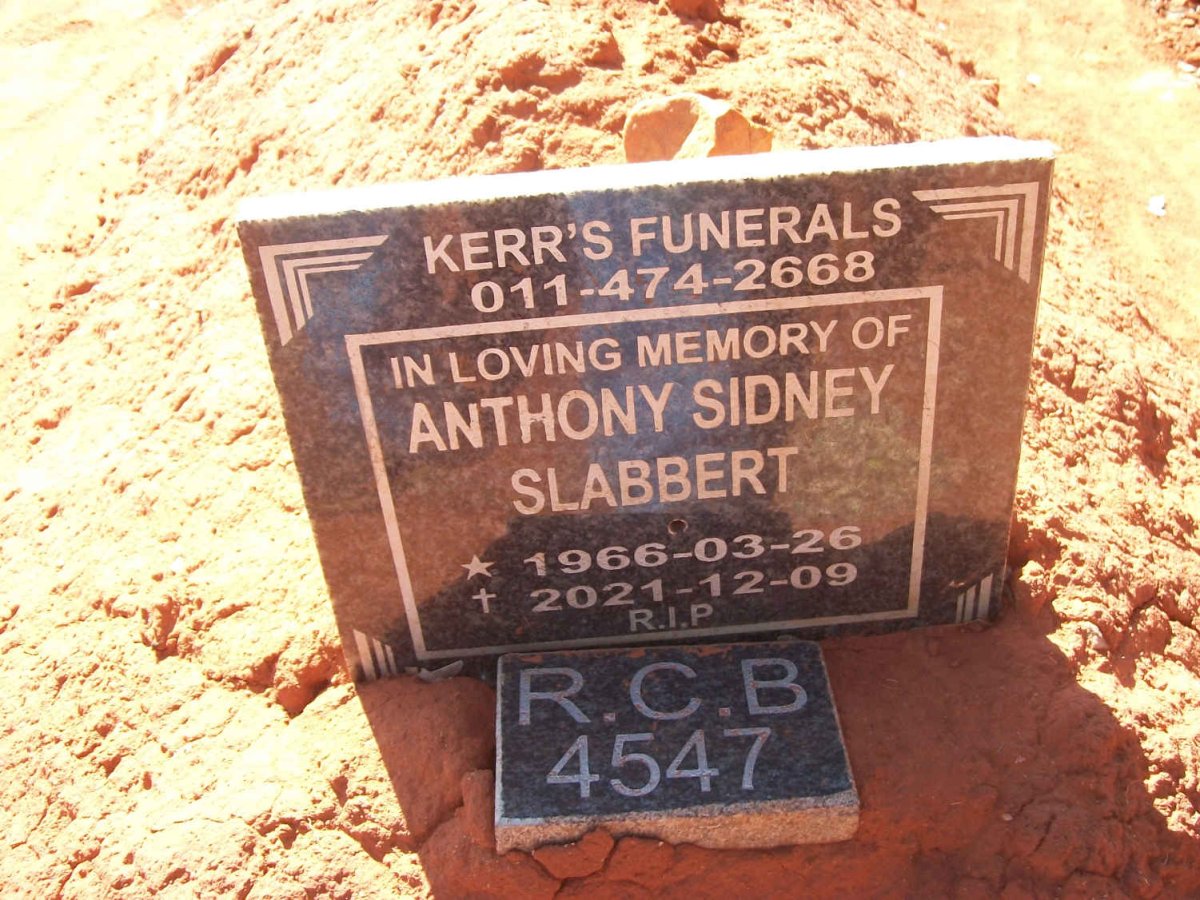 SLABBERT Anthony Sidney 1966-2021