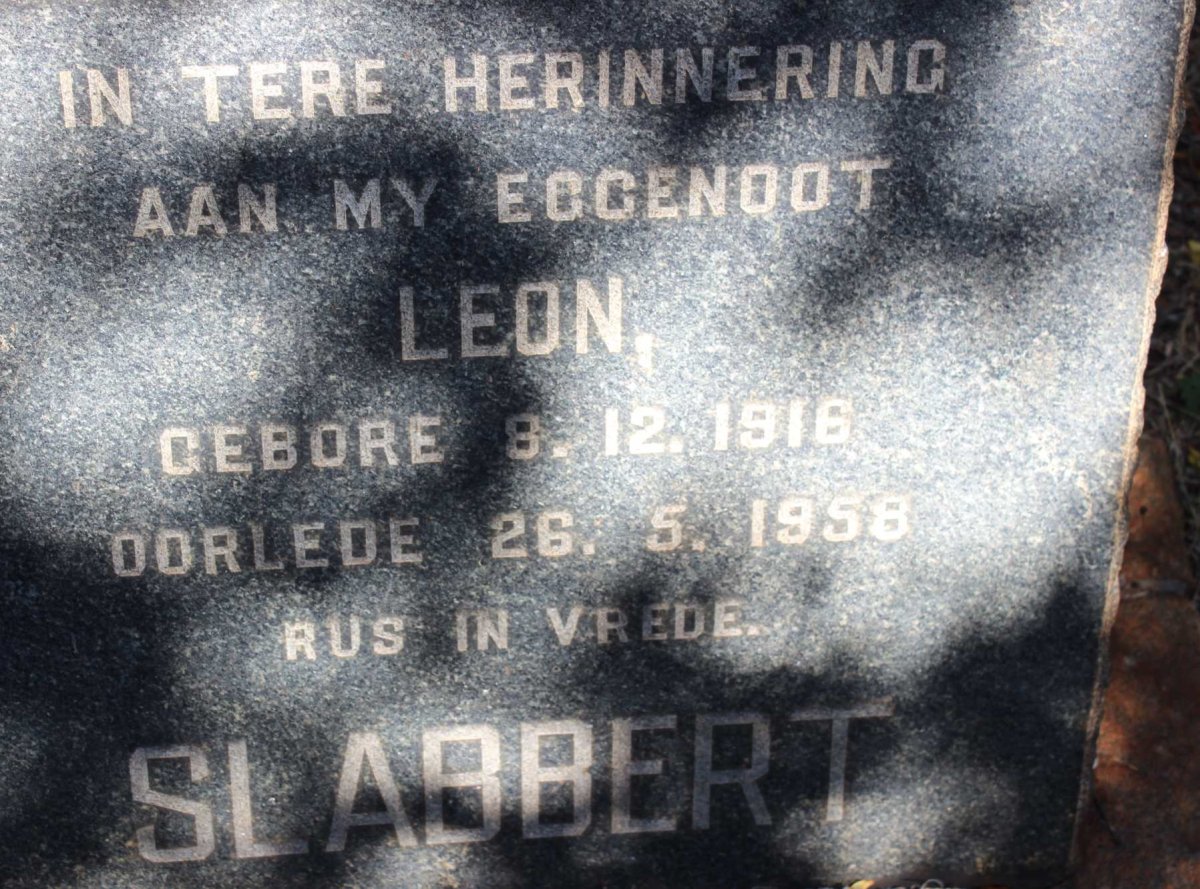 SLABBERT Leon 1916-1958
