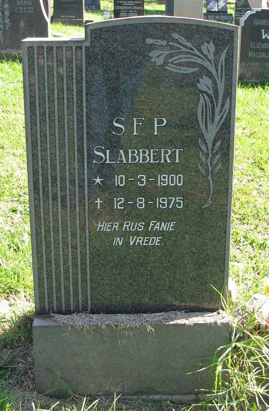 SLABBERT S.F.P. 1900-1975