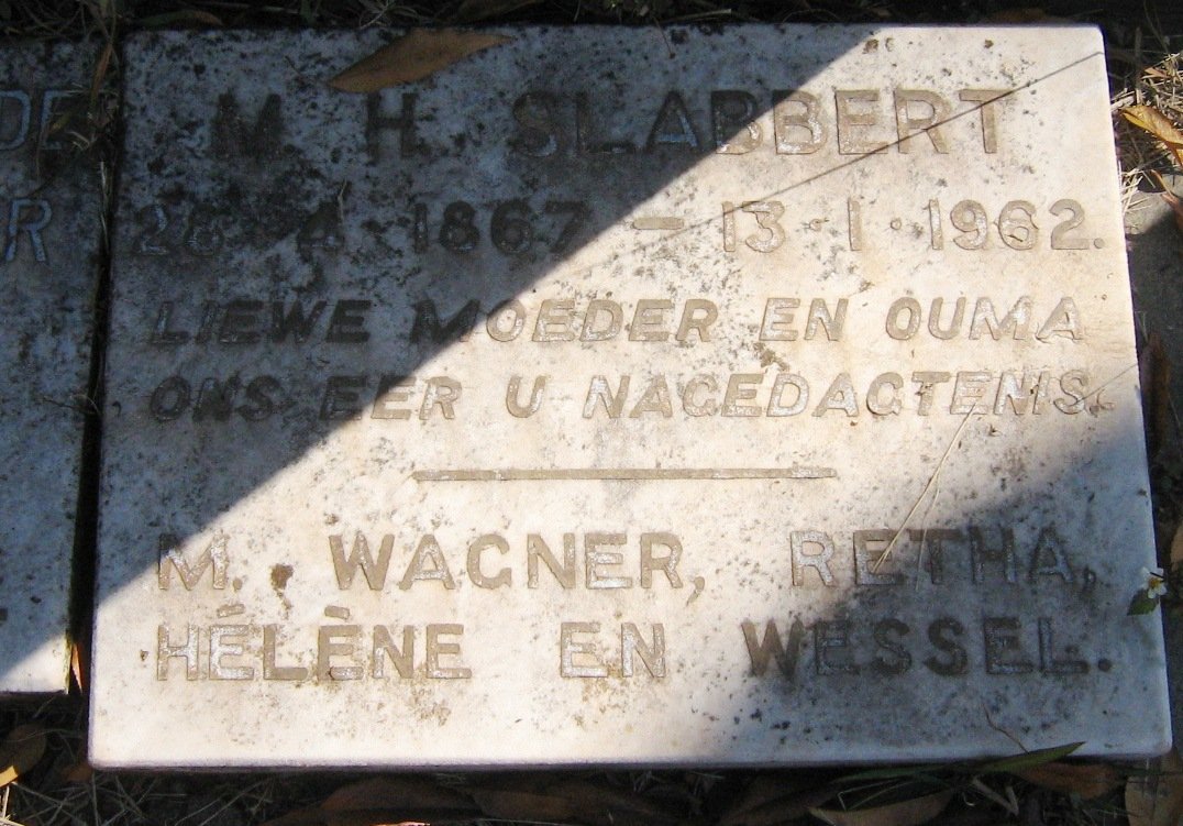 SLABBERT Johannes Marthinus 1862-1950 &amp; Margaretha Helena NAUDE 1867-1962