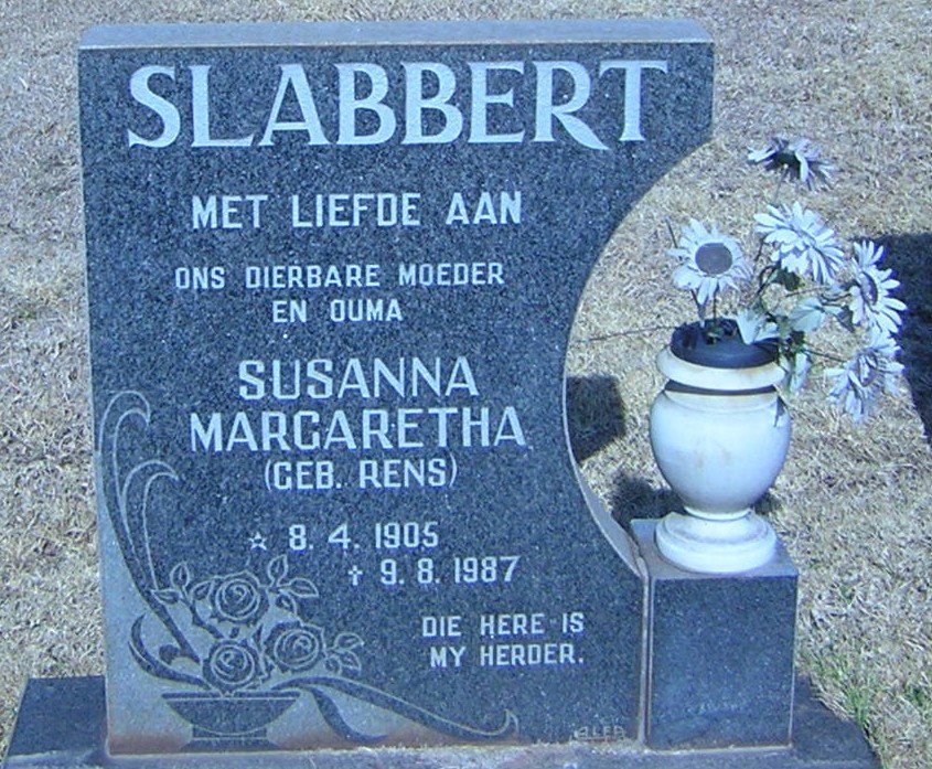 SLABBERT Susanna Margaretha nee RENS 1905-1987
