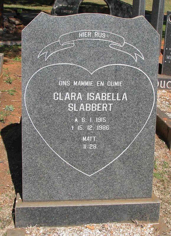 SLABBERT Clara Isabella 1915-1986