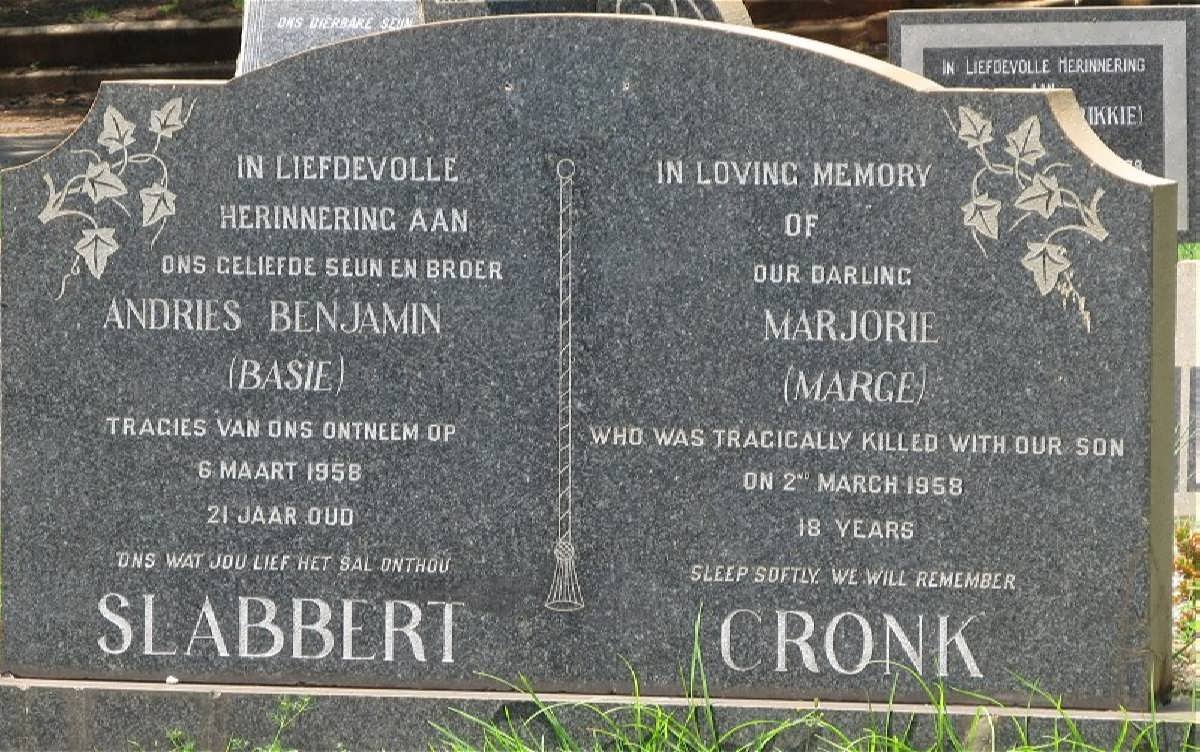 SLABBERT Andries Benjamin -1958 :: CRONK Marjorie -1958