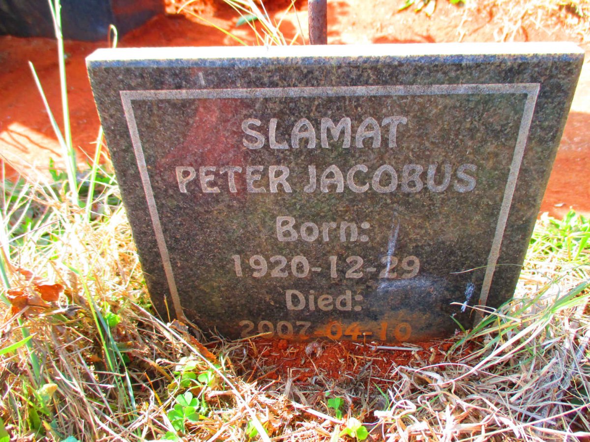 SLAMAT Peter Jacobus 1920-2007