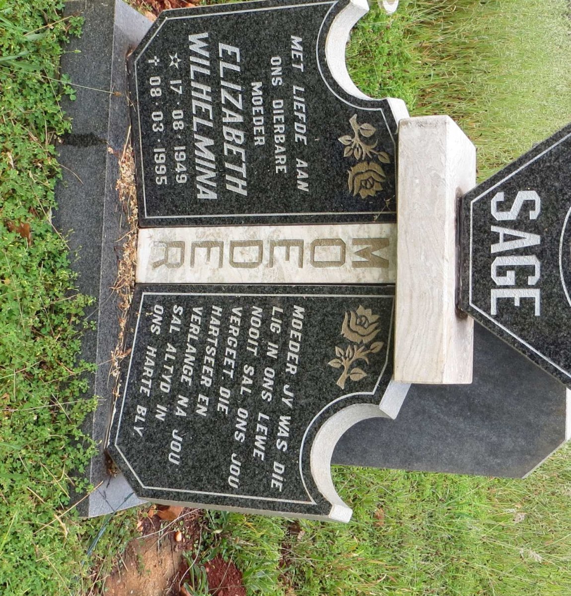 SAGE Elizabeth Wilhelmina 1949-1995