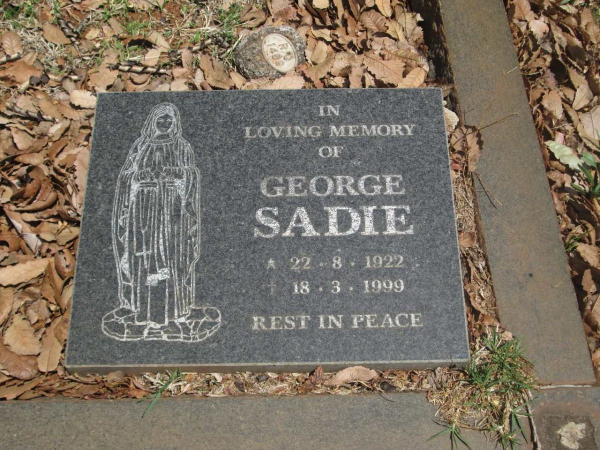 SADIE Joseph John 1889-1952 &amp; Mantura 1894-1969 :: SADIE George 1922-1999