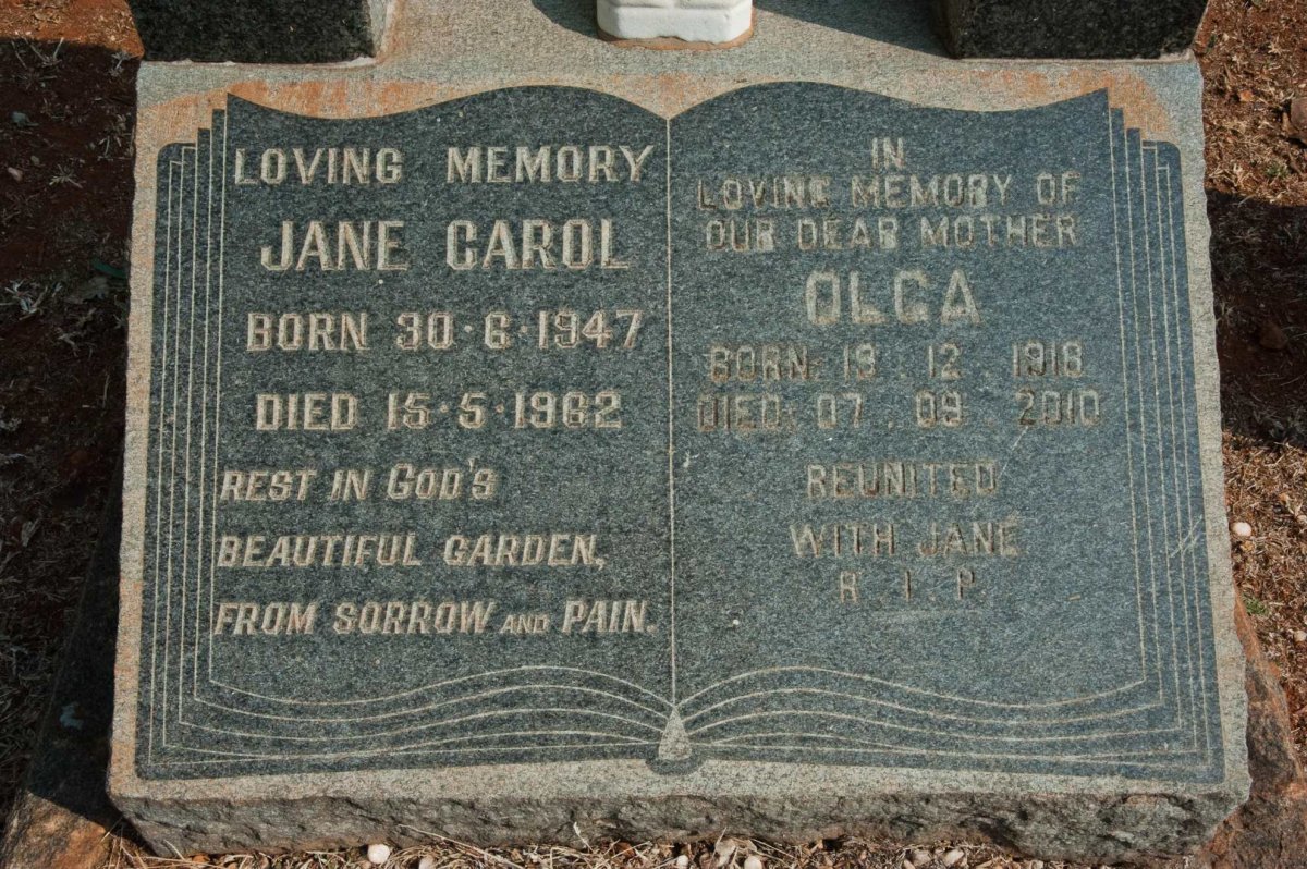 SANTANA Olga 1918-2010 :: SANTANA Jane Carol 1947-1962
