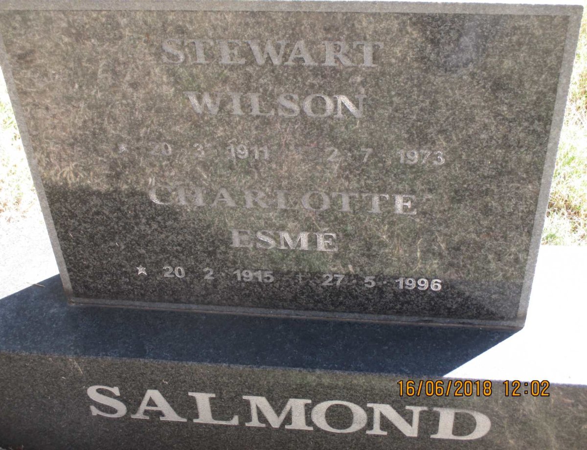 SALMOND Stewart Wilson 1911-1973 &amp; Charlotte Esme 1915-1996